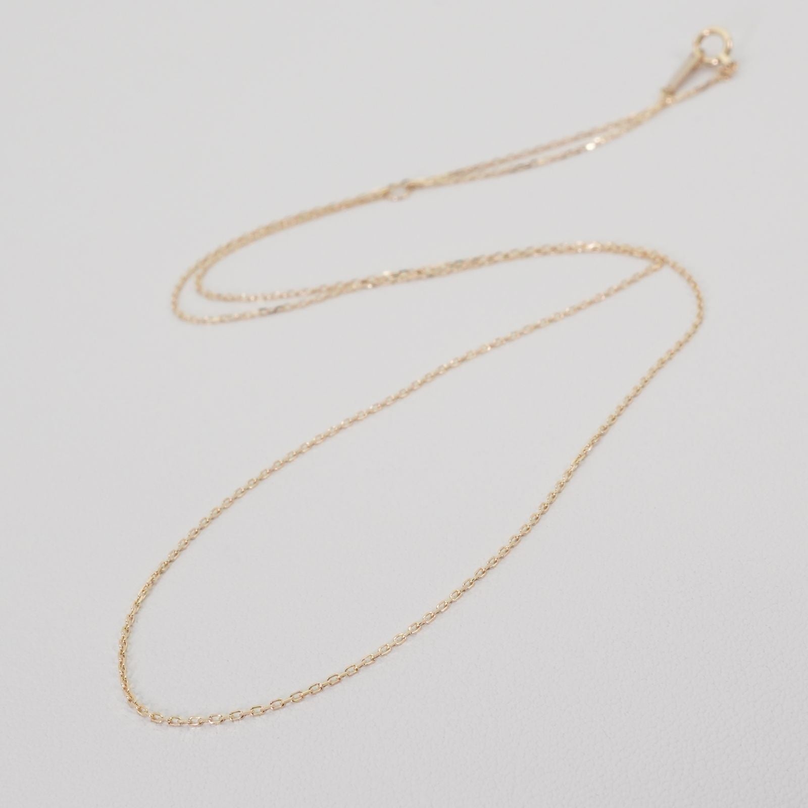 Agete K10 Necklace featuring a delicate Azuki chain in polished gold tone