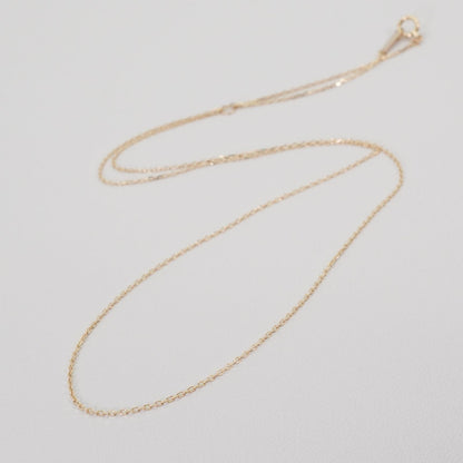 Agete K10 Necklace featuring a delicate Azuki chain in polished gold tone