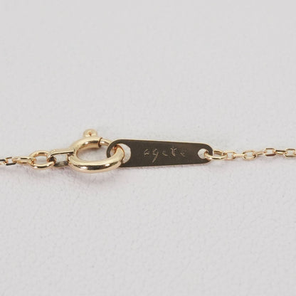 Agete K10 Necklace featuring a delicate Azuki chain in polished gold tone