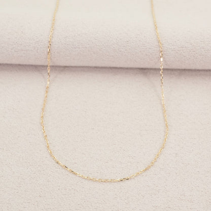 Agete K10 Necklace featuring a delicate Azuki chain in polished gold tone