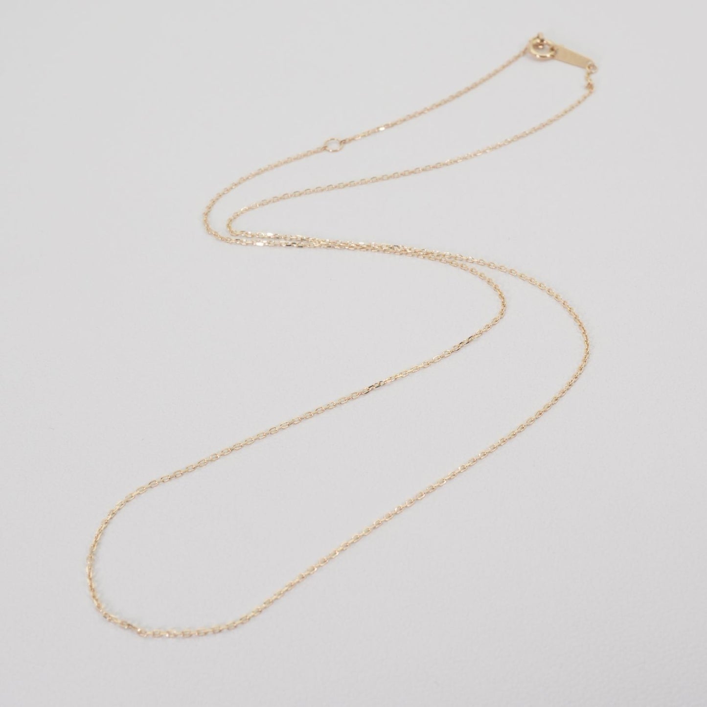 Agete K10 Necklace featuring a delicate Azuki chain in polished gold tone