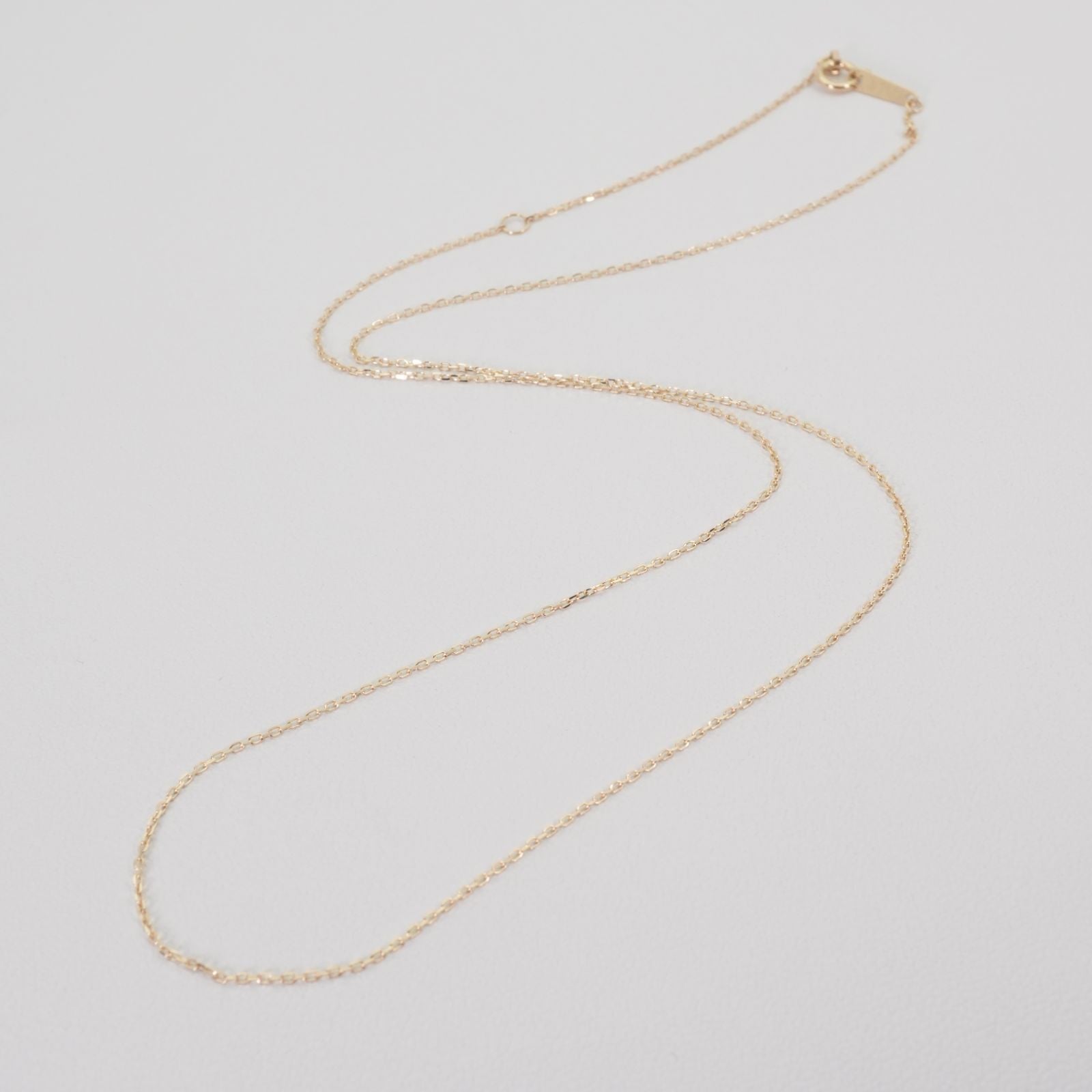 Agete K10 Necklace featuring a delicate Azuki chain in polished gold tone