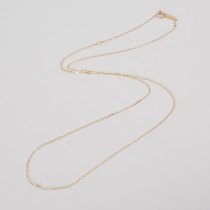 Agete K10 Necklace featuring a delicate Azuki chain in polished gold tone