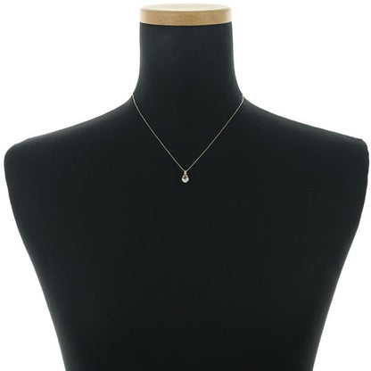 Agate necklace with quartz and 0.007ct diamond pendant set in 10K yellow gold on a 36/40cm chain