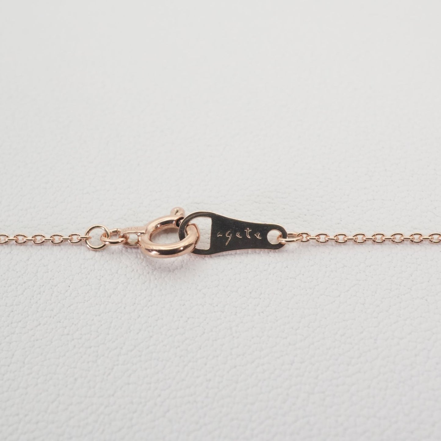 Agete K10 Skinny Multi-Color Necklace featuring multi-colored stones on a delicate gold chain