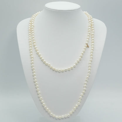 Agate K10 long necklace with baroque pearls measuring 120 cm in length