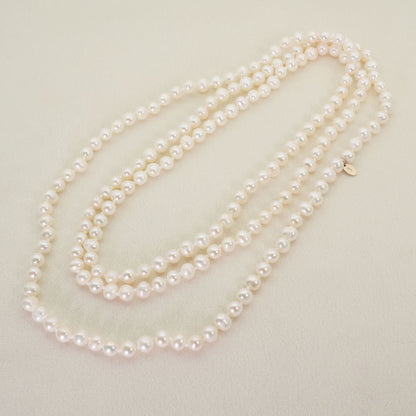 Agate K10 long necklace with baroque pearls measuring 120 cm in length