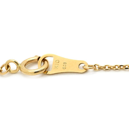 Agete Snowflake Necklace made of 10K yellow gold with a 0.03ct diamond, 40cm chain length