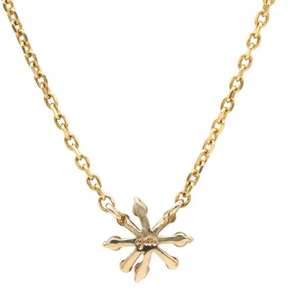 Agete Snowflake Necklace made of 10K yellow gold with a 0.03ct diamond, 40cm chain length
