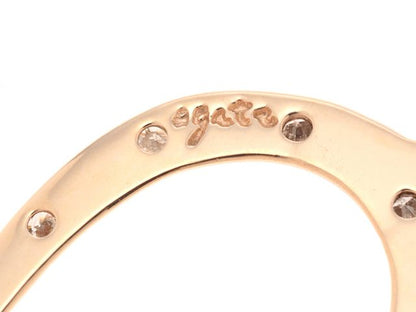 Agete necklace in 10K pink gold with 0.04 carat diamond and 38 cm chain, pendant size 11mm by 11mm