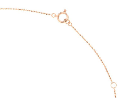 Agete necklace in 10K pink gold with 0.04 carat diamond and 38 cm chain, pendant size 11mm by 11mm