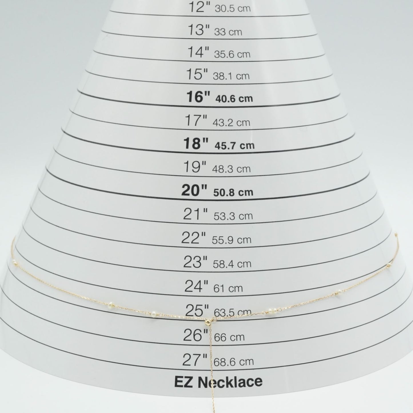 Agete Y-shaped long necklace made of K10 gold with freshwater pearls, clean and polished