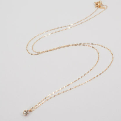Agete K18 gold necklace with 0.1ct secret diamond pendant model 26-0348