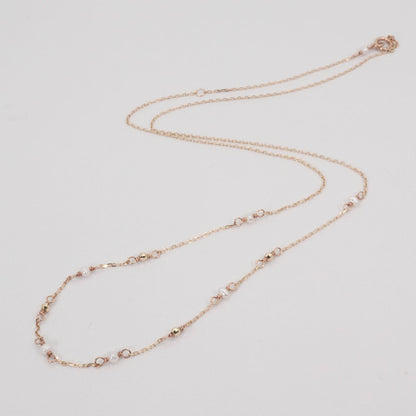 Agate K10 necklace featuring a freshwater pearl with a delicate chain model 26-0394