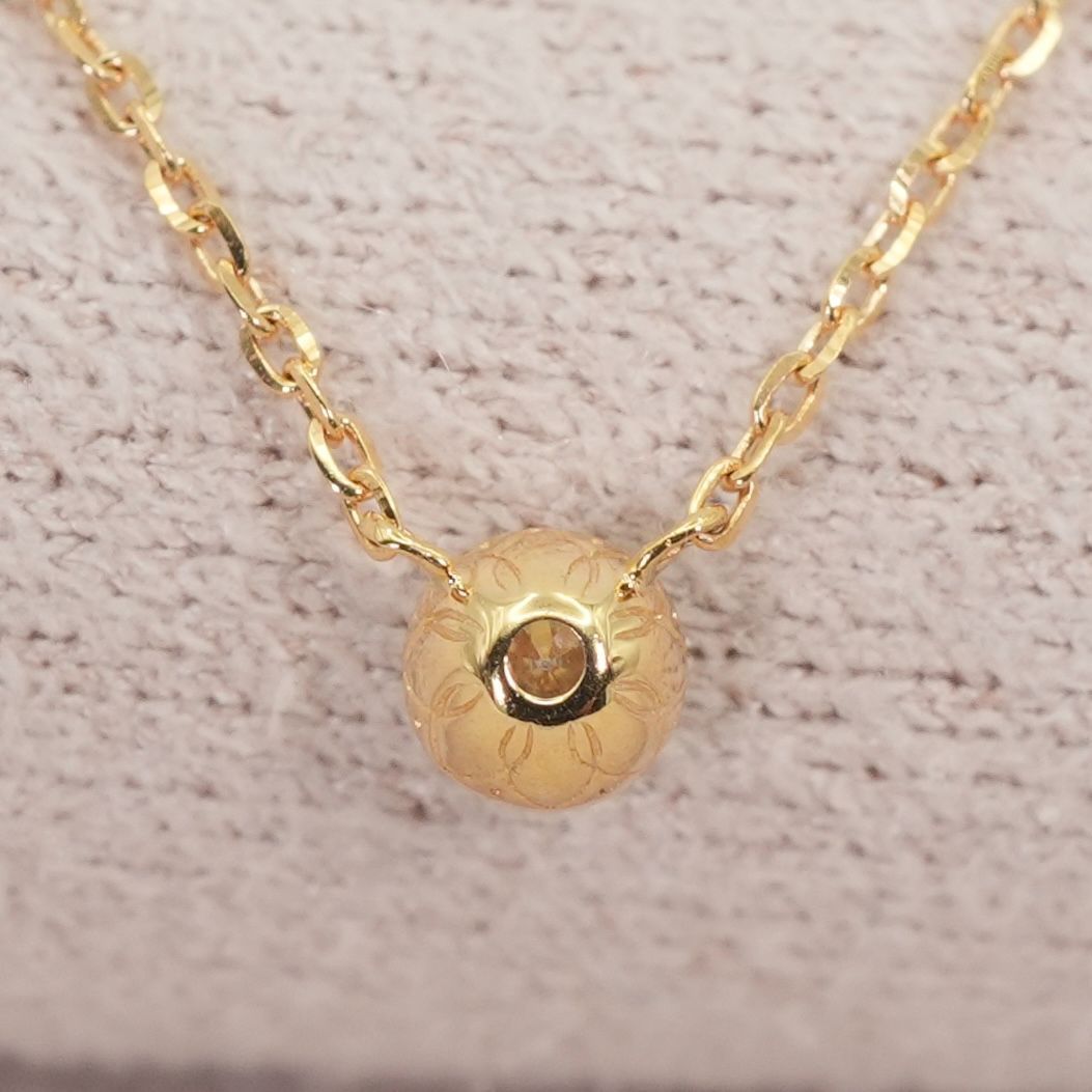 Agatto K18 18k gold necklace with 0.1 carat diamond pendant, model 26-0452