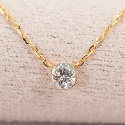 Agatto K18 18k gold necklace with 0.1 carat diamond pendant, model 26-0452