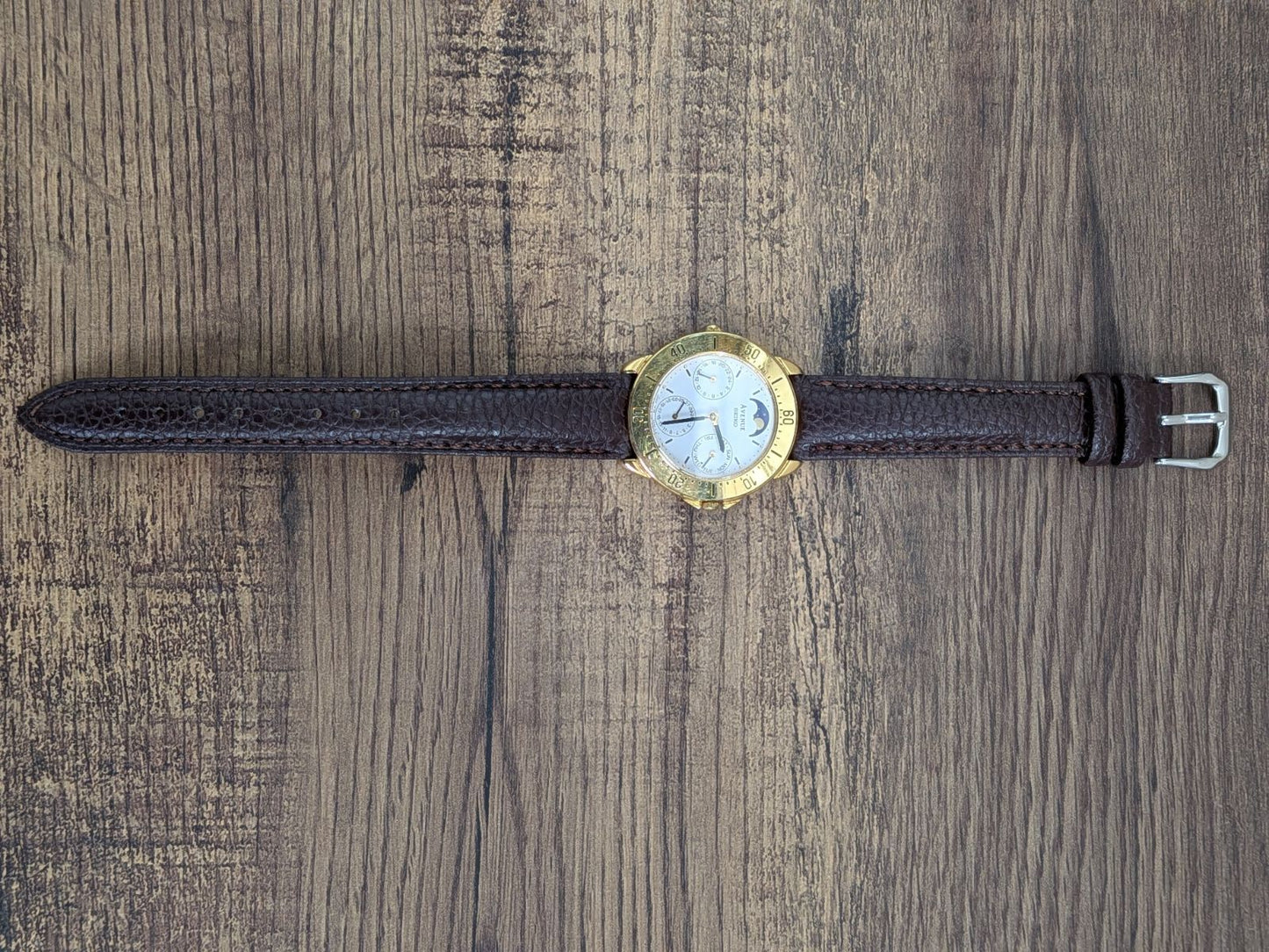 SEIKO AVENUE Moonphase Quartz Men's Watch — Japanese