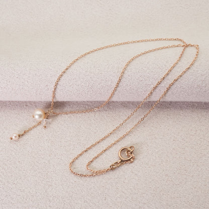 Agat K10 Pearl Quartz Necklace model 26-0676 with pearl accents on a delicate chain