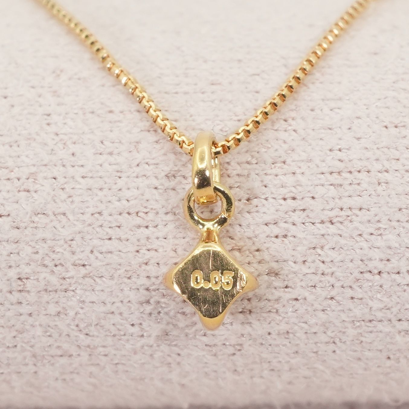 Agete K18 18K gold Venetian chain necklace with 0.05 ct diamonds, model Deeptsu 26-0814