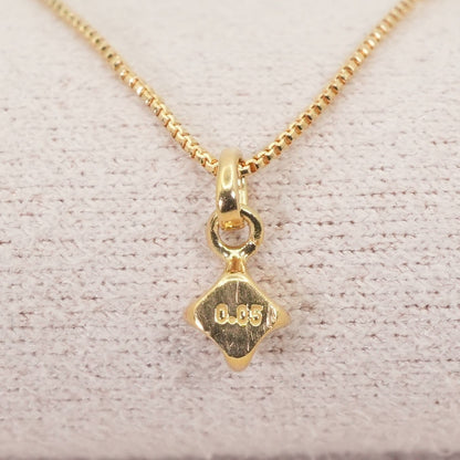 Agete K18 18K gold Venetian chain necklace with 0.05 ct diamonds, model Deeptsu 26-0814