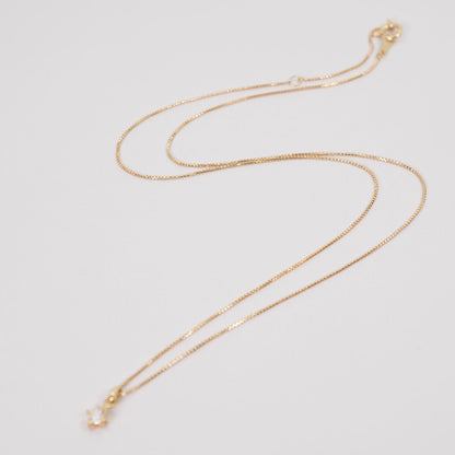 Agete K18 18K gold Venetian chain necklace with 0.05 ct diamonds, model Deeptsu 26-0814