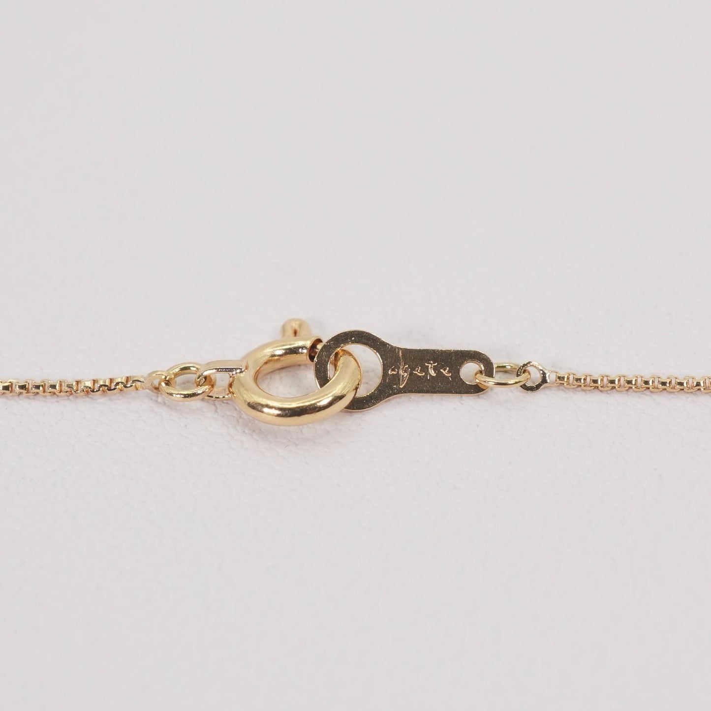Agete K18 18K gold Venetian chain necklace with 0.05 ct diamonds, model Deeptsu 26-0814