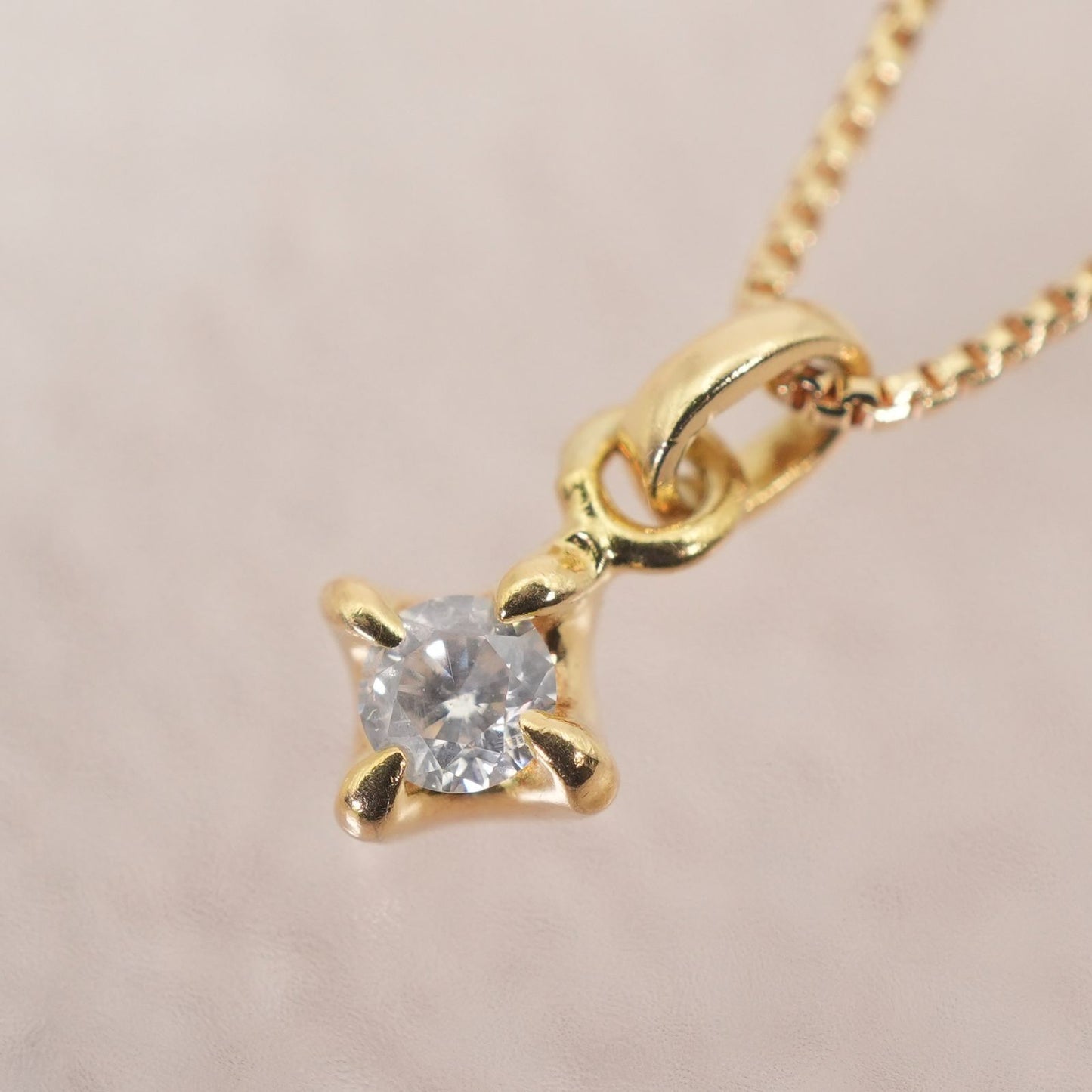Agete K18 18K gold Venetian chain necklace with 0.05 ct diamonds, model Deeptsu 26-0814