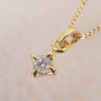 Agete K18 18K gold Venetian chain necklace with 0.05 ct diamonds, model Deeptsu 26-0814