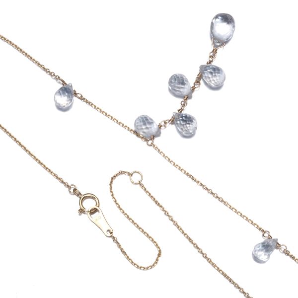 Agete necklace featuring a quartz stone set in 10 karat yellow gold on a 45 cm chain