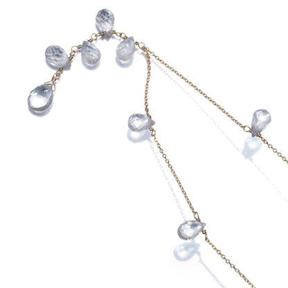 Agete necklace featuring a quartz stone set in 10 karat yellow gold on a 45 cm chain