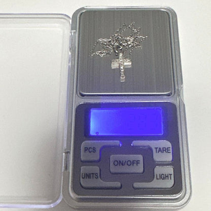Agete silver cross necklace with 0.12ct diamond pendant and adjustable chain 35-39.5cm