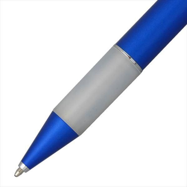 Cross Easy Lighter ballpoint pen in metallic blue with brass barrel, silicone grip, and chrome decorations