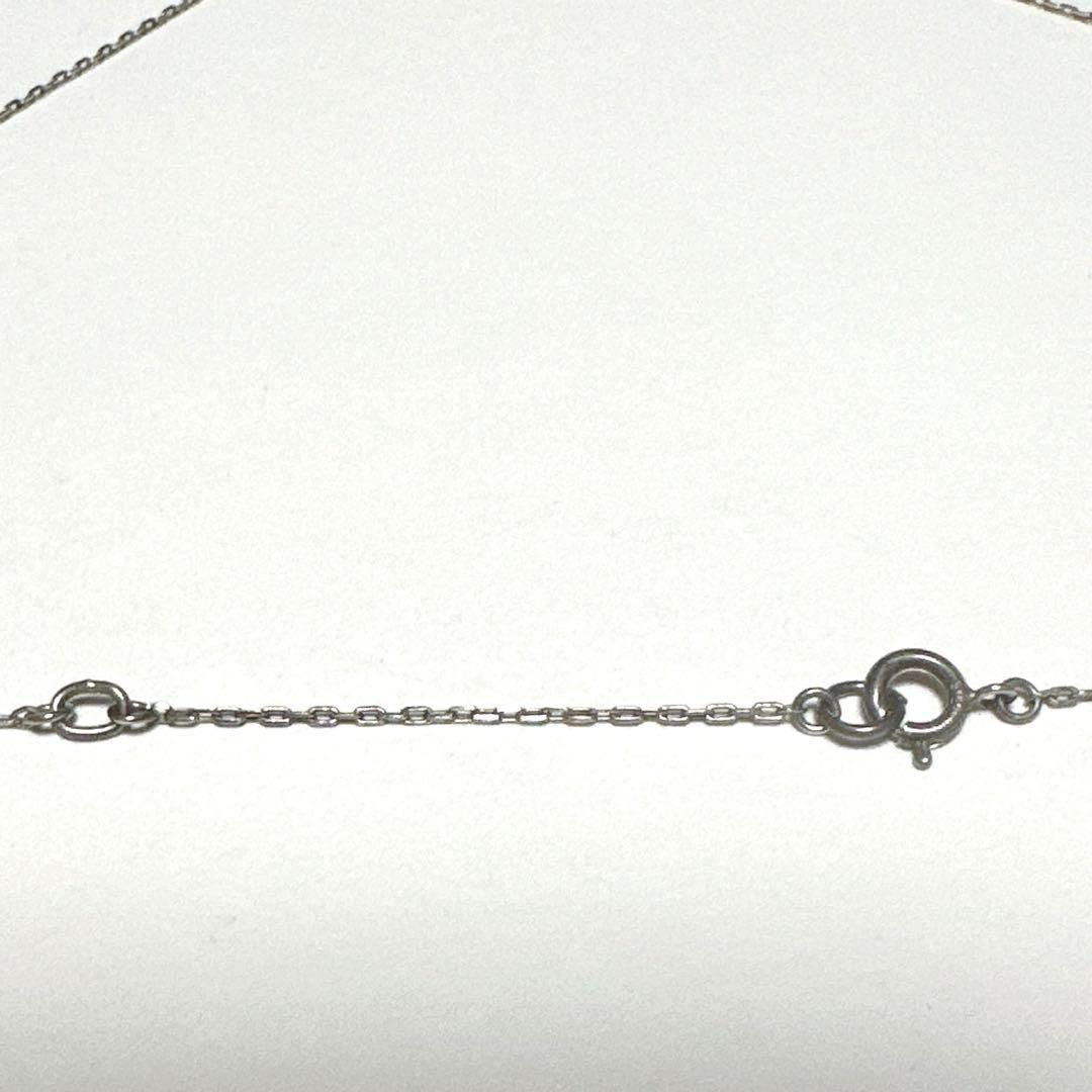 Agete silver cross necklace with 0.12ct diamond pendant and adjustable chain 35-39.5cm