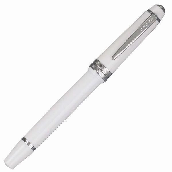 Cross Bailey Light Select Tip Rollerball Pen in white with glossy resin barrel and chrome-plated fittings