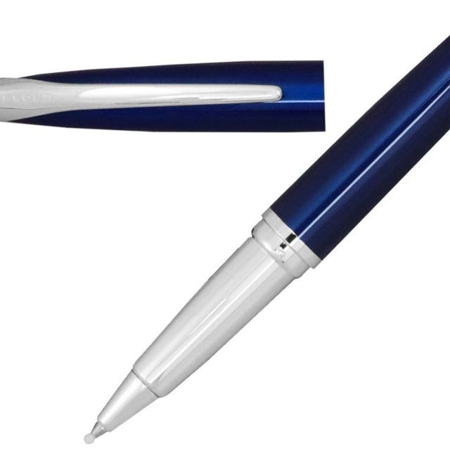 CROSS Translucent Blue Lacquer Select Tip Rollerball Pen Set with gift box and refill
