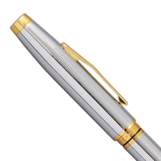 CROSS Law Kuro-Coventry NAT0662-2 Medalist ballpoint pen with brass base, chrome plate, and gold tone accents