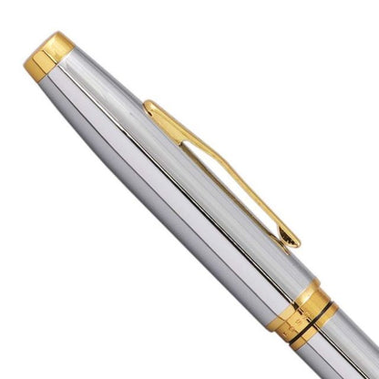 CROSS Law Kuro-Coventry NAT0662-2 Medalist ballpoint pen with brass base, chrome plate, and gold tone accents
