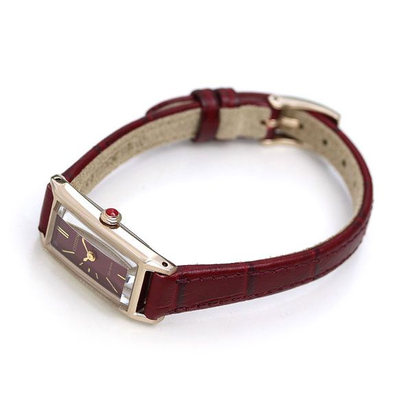 Citizen Kii EG7043-09W ladies wristwatch with red dial red band and gold-plated stainless steel case