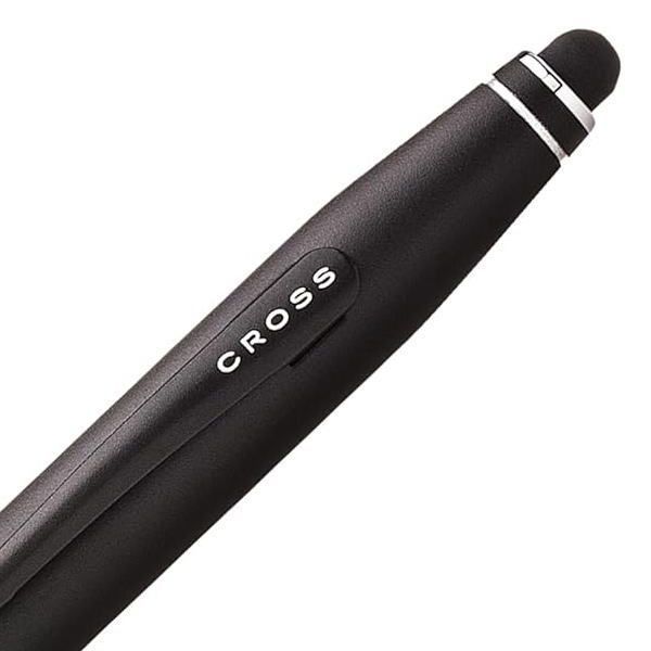 Cross Tech Two Satin Black ballpoint pen with stylus, medium tip, 136mm length, twist mechanism