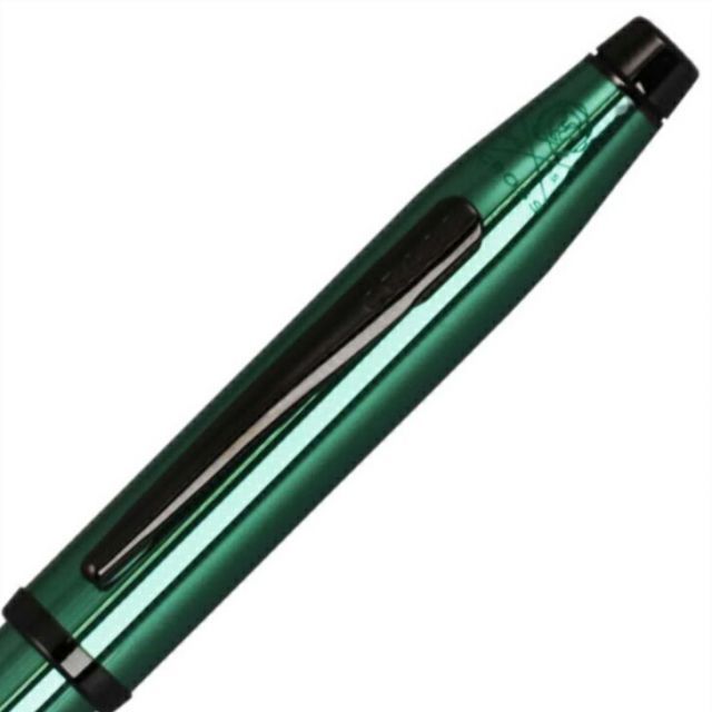 CROSS Century NAT0082WG-139 translucent green lacquer ballpoint pen with silver accents, 140mm length