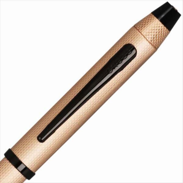 Cross Textslee NAT0090-20ST ballpoint pen set with black red ink and 0.5mm mechanical pencil in brushed rose gold