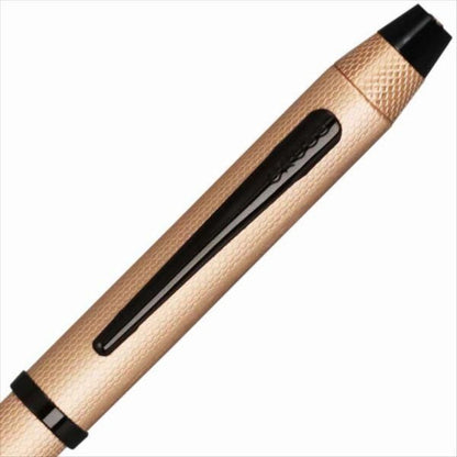 Cross Textslee NAT0090-20ST ballpoint pen set with black red ink and 0.5mm mechanical pencil in brushed rose gold