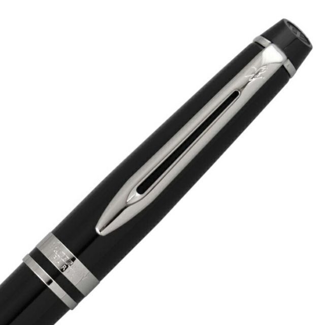 Waterman Expert Essential Black CT Ballpoint Pen model S0951790 with brass deep black lacquer finish and nickel palladium clip