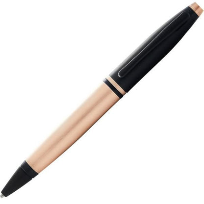 Cross ballpoint pen Kurei Matte Gray Amber NAT0112 with oil-based ink, 134mm length, gray and amber matte finish