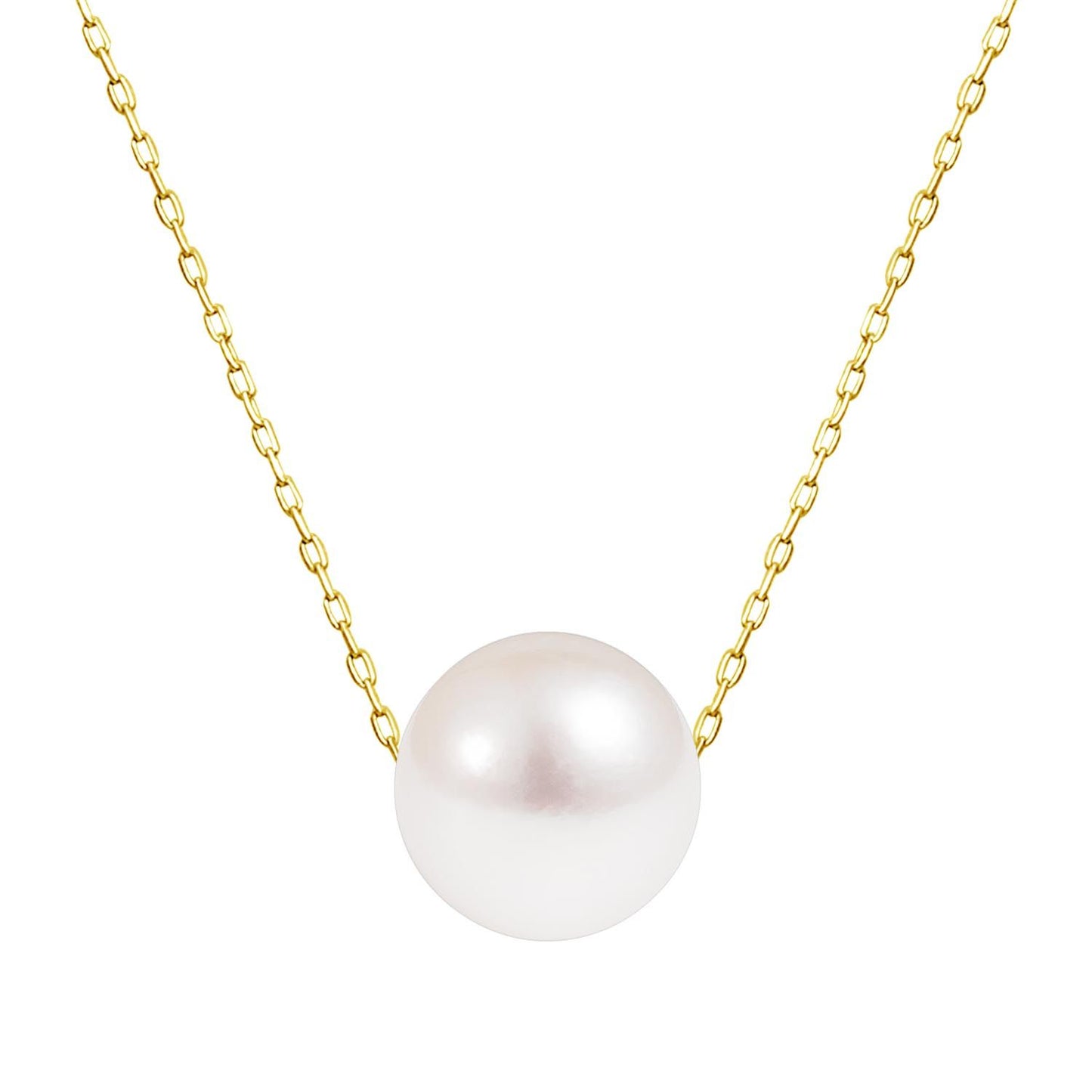 Necklace and earring set featuring 7-8mm Akoya pearls and a preserved rose in a jewelry case