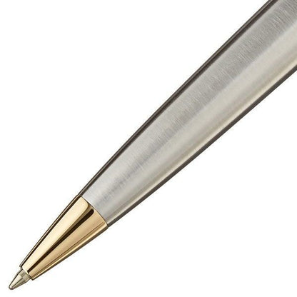 Waterman Expert Essential Metallic GT s0951990 fountain pen with stainless steel hairline finish and gold plated clip