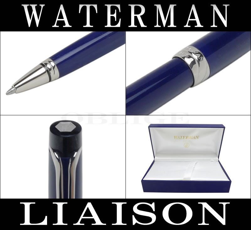 Waterman Liaison ballpoint pen twist type with black ink in Magistique Blue color