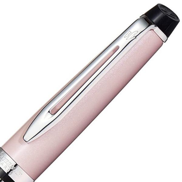 Waterman Expert Essential Rose Pink CT ballpoint pen with gold trim and sleek oil-based ink design