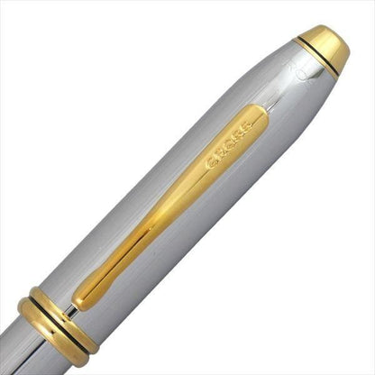 Cross Townsend Update Medalist 502TW ballpoint pen with silver finish and black grip, length 145.7 mm