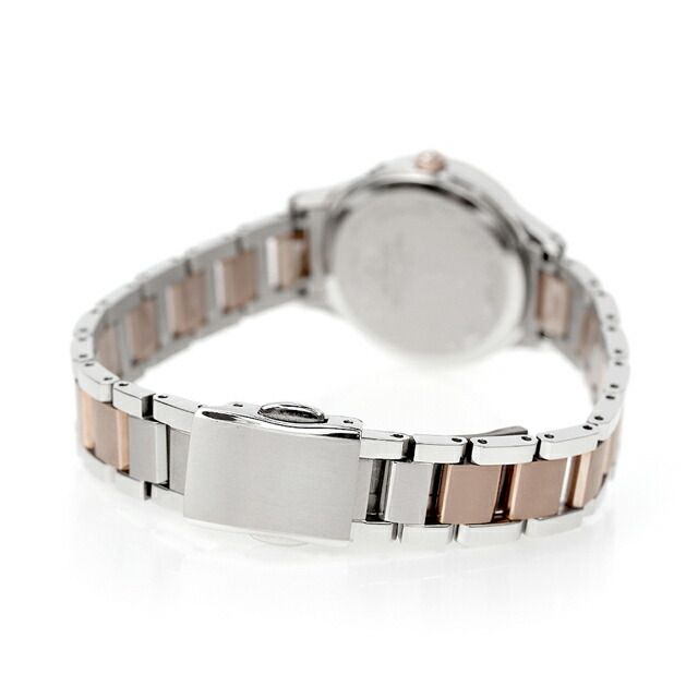 Citizen xC ladies watch ES9496-64W with silver beige dial and pink gold super titanium band